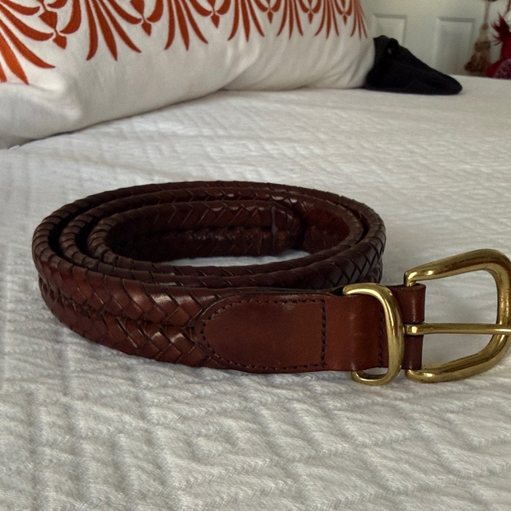 Coach Brown Braided Leather Belt, like new condition